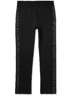 Moncler - Slim-Fit Logo-Print Shell-Trimmed Cotton-Jersey Sweatpants