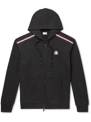 Moncler - Logo-Embroidered Striped Cotton-Jersey Zip-Up Hoodie