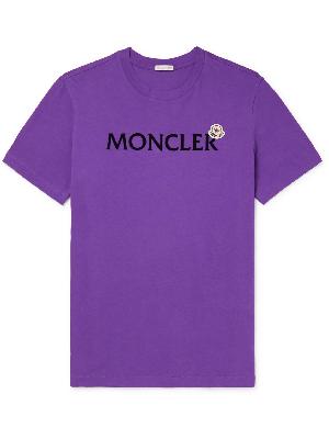 Moncler - Logo-Flocked Cotton-Jersey T-Shirt