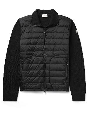 Moncler - Slim-Fit Panelled Wool-Blend and Quilted Shell Down Zip-Up Cardigan