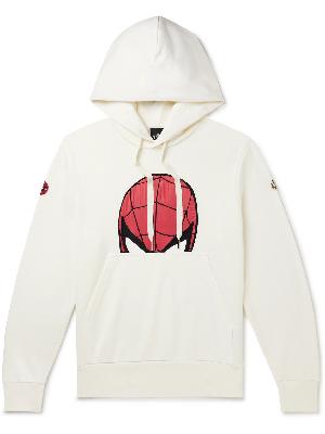 Moncler - Marvel Spider-Man Embroidered Ripstop-Panelled Cotton-Jersey Hoodie