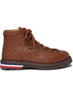 Moncler - Striped Full-Grain Leather Boots