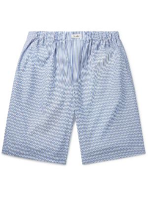 Nanushka - Lubi Straight-Leg Logo-Appliquéd Striped Cotton-Poplin Shorts