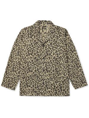 Needles - Convertible-Collar Leopard-Jacquard Shirt