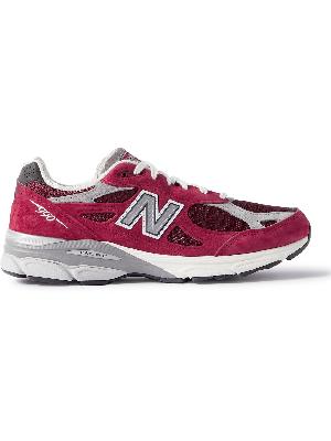 New Balance - 990v3 Leather-Trimmed Suede and Mesh Sneakers