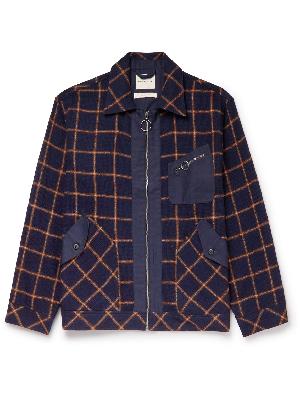 Nicholas Daley - Canvas-Trimmed Checked Wool Shirt Jacket