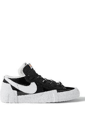 Nike - Sacai Blazer Low Suede-Trimmed Leather Sneakers