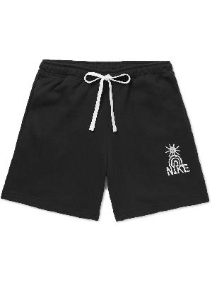 Nike - Sportswear Straight-Leg Logo-Embroidered Cotton-Jersey Drawstring Shorts
