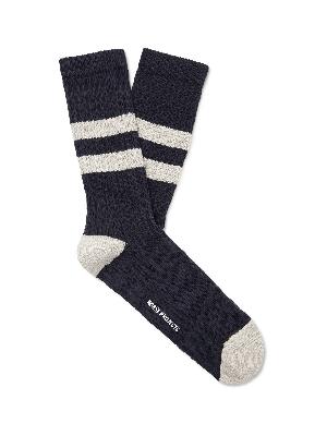 Norse Projects - Bjarki Striped Ribbed Cotton Socks