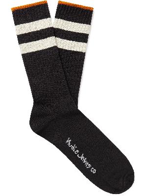 Nudie Jeans - Amundsson Striped Stretch Organic Cotton-Blend Socks