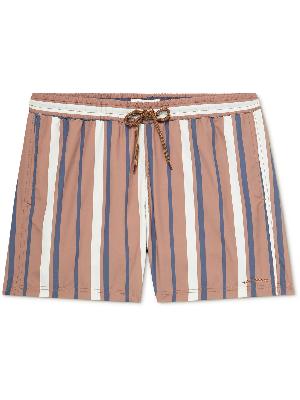 Nudie Jeans - Straight-Leg Short-Length Striped Recycled Swim Shorts