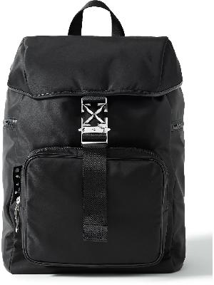 Off-White - Arrow Faux Leather-Trimmed Nylon Backpack