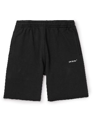 Off-White - Straight-Leg Logo-Print Cotton-Jersey Shorts