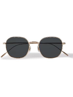 Oliver Peoples - Adés Round-Frame Gold-Tone Polarised Sunglasses