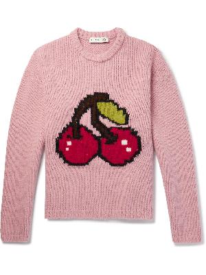 Our Legacy - Sonar Cherry-Intarsia Wool-Blend Sweater