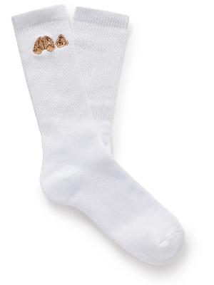 Palm Angels - Embroidered Ribbed Cotton-Blend Socks