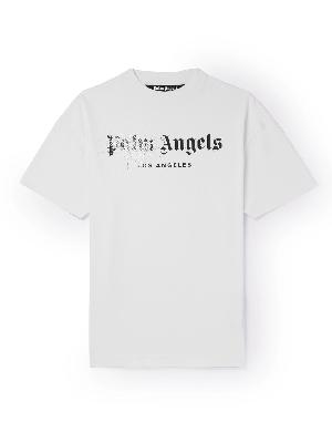 Palm Angels - Logo-Print Crystal-Embellished Cotton-Jersey T-Shirt