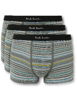 Paul Smith - Three-Pack Striped Stretch-Cotton Boxer Briefs