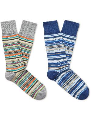 Paul Smith - Two-Pack Striped Cotton-Blend Socks