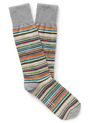 Paul Smith - Striped Ribbed Cotton-Blend Socks