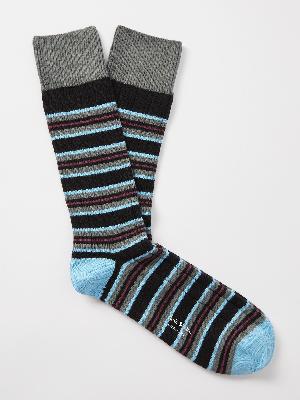 Paul Smith - Winfred Striped Ribbed Cotton-Blend Socks