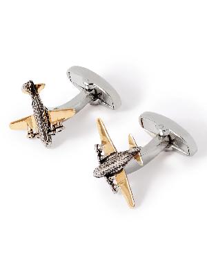 Paul Smith - Logo-Engraved Silver and Gold-Tone Cufflinks