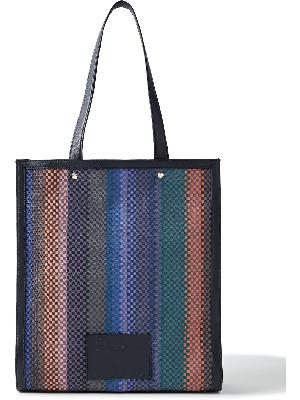 Paul Smith - Leather-Trimmed Checked Recycled Canvas Tote Bag