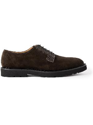 Paul Smith - Pebbled Leather-Trimmed Suede Derby Shoes