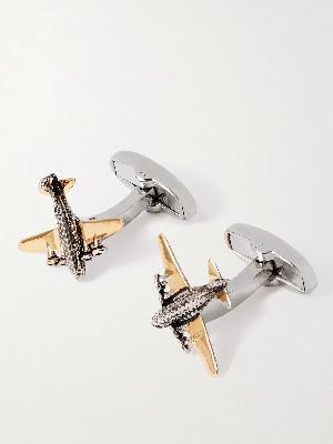 Paul Smith - Logo-Engraved Silver and Gold-Tone Cufflinks