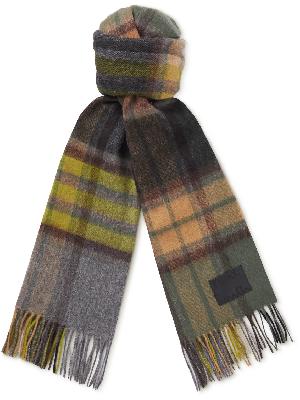 Paul Smith - Fringed Checked Wool Scarf
