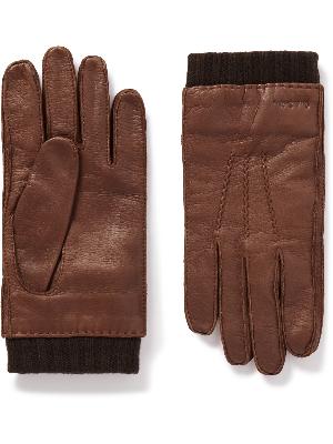 Paul Smith - Ribbed Wool-Blend Lined Leather Gloves