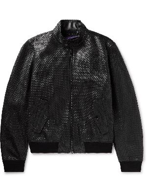 Ralph Lauren Purple label - Torrence Woven Leather Bomber Jacket