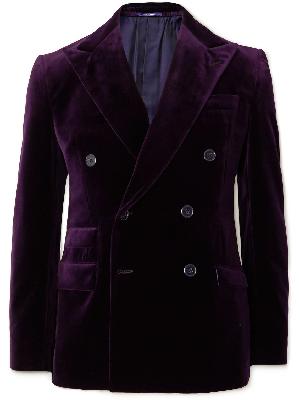 Ralph Lauren Purple label - Double-Breasted Cotton-Velvet Tuxedo Jacket