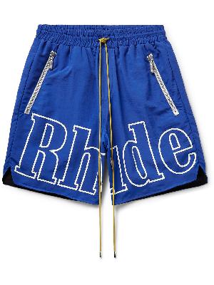 Rhude - Straight-Leg Logo-Print Shell Drawstring Shorts