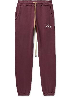 Rhude - Tapered Logo-Embroidered Cotton-Jersey Sweatpants
