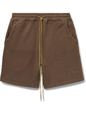 Rhude - Straight-Leg Logo-Embroidered Cotton-Jersey Drawstring Shorts
