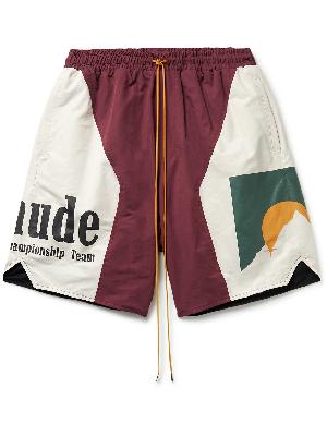 Rhude - Straight-Leg Logo-Print Cotton-Blend Drawstring Shorts