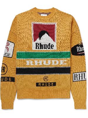 Rhude - Ayrton Logo-Jacquard Wool and Cashmere-Blend Sweater