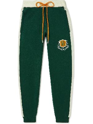 Rhude - Wine Club Logo-Embroidered Virgin Wool and Cashmere-Blend Track Pants