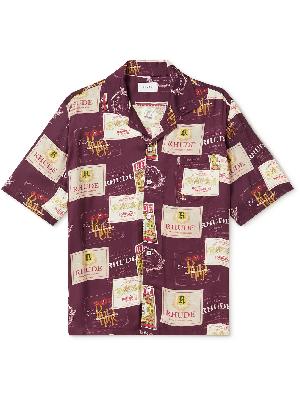 Rhude - Wine Club Camp-Collar Printed Twill Shirt