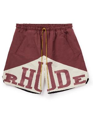 Rhude - Straight-Leg Logo-Print Cotton-Blend Twill Drawstring Shorts
