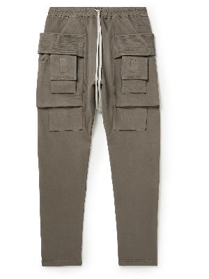 DRKSHDW by Rick Owens - Creatch Tapered Cotton-Jersey Cargo Drawstring Trousers