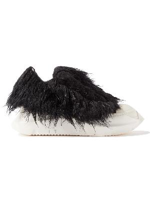 DRKSHDW by Rick Owens - Leather-Trimmed Faux Fur and Canvas Sneakers