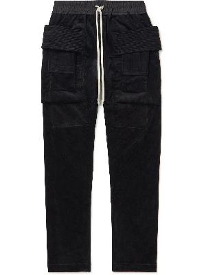 DRKSHDW by Rick Owens - Creatch Tapered Stretch-Cotton Corduroy Drawstring Cargo Trousers