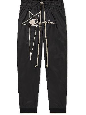 Rick Owens - Champion Tapered Logo-Embroidered Recycled Shell Sweatpants
