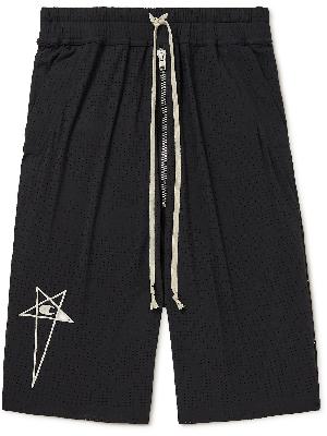 Rick Owens - Champion Logo-Embroidered Recycled Stretch-Mesh Drawstring Shorts