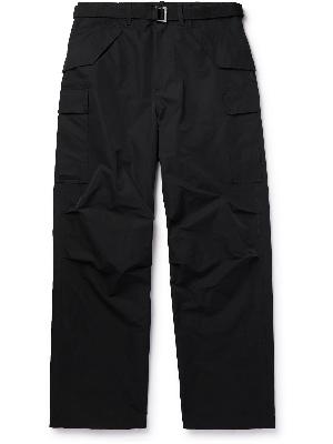 Sacai - Straight-Leg Belted Tie-Detailed Shell Cargo Trousers