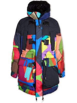 Sacai - KAWS Oversized Faux Fur-Trimmed Quilted Printed Shell Jacket