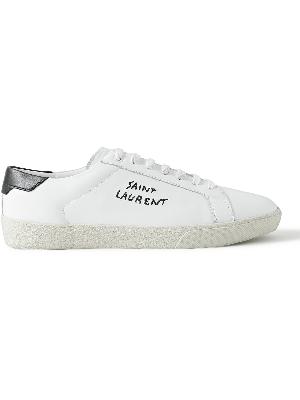 SAINT LAURENT - SL/06 Court Classic Logo-Embroidered Leather Sneakers