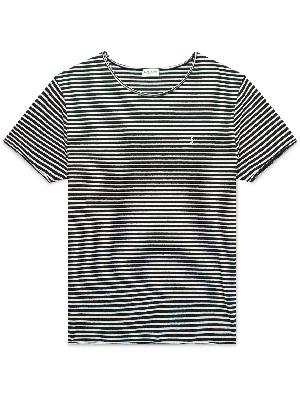 SAINT LAURENT - Slim-Fit Striped Stretch Linen and Cotton-Blend Jersey T-Shirt